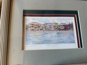 Jeanie Drucker Battery Reflections Charleston SC Framed Watercolor Print Cottage